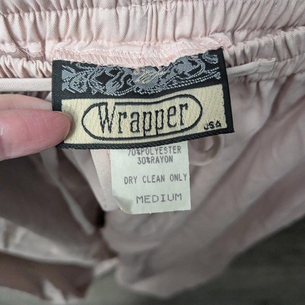 Wrapper Pastel Pink Wide Leg Vintage Pants Size M - Picture 4 of 4